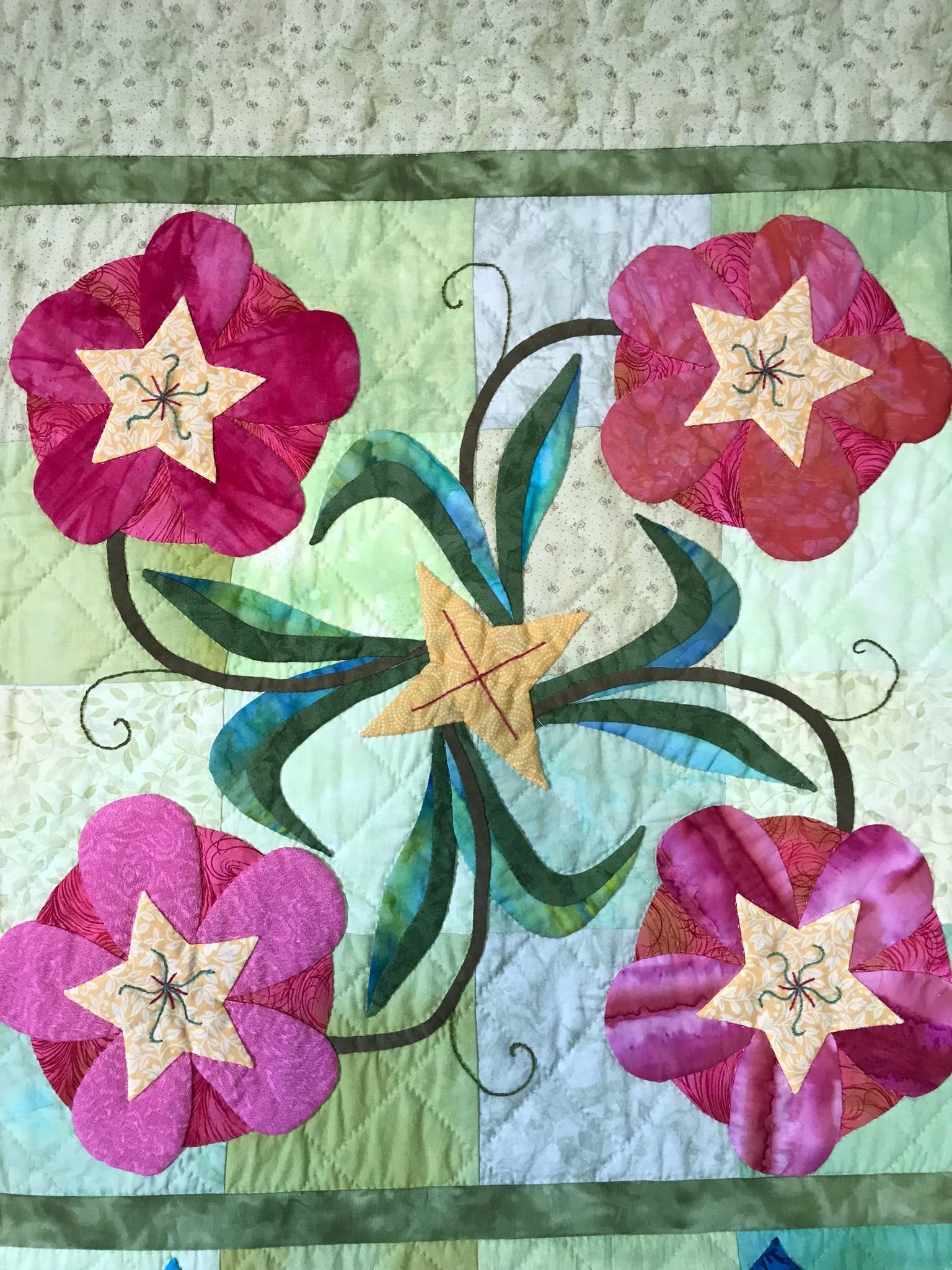 stars-in-the-garden-quilt-art-by-linda